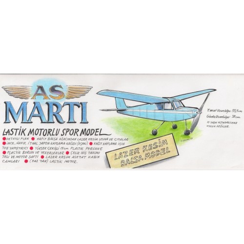 AS MARTI Lastik Motorlu Spor Model Uçak